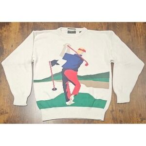 Embassy Row Cotton Collection Full Print Heavyweight‎ Golfers 90s VTG Large